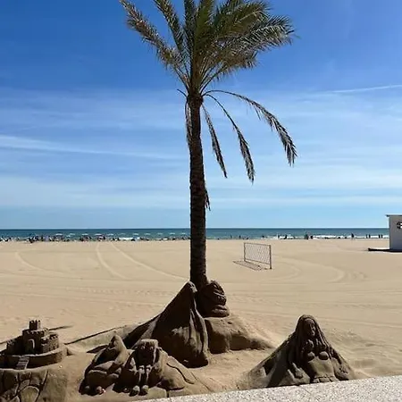 Apartamento 1ª Linea De Playa - Con Piscina Y Parking Playa de Gandia Buitenkant foto